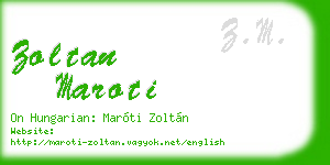 zoltan maroti business card