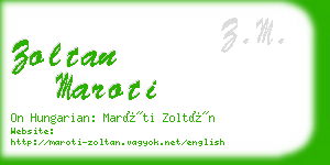 zoltan maroti business card